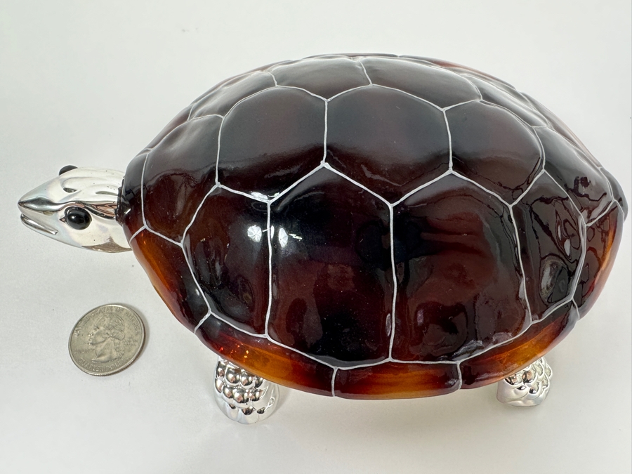 Hans Turnwald Signed Silver Plate Turtle Box 7'W [Photo 5]