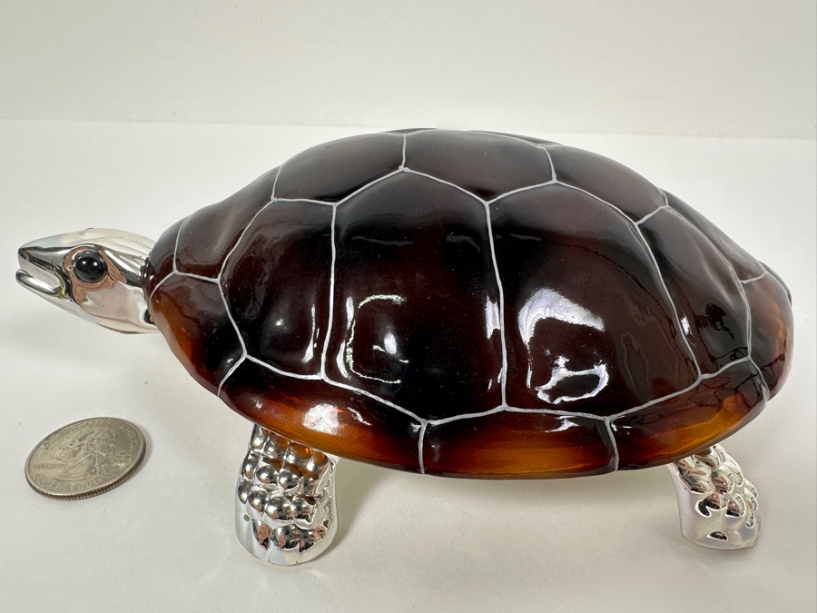 Hans Turnwald Signed Silver Plate Turtle Box 7'W [Photo 6]