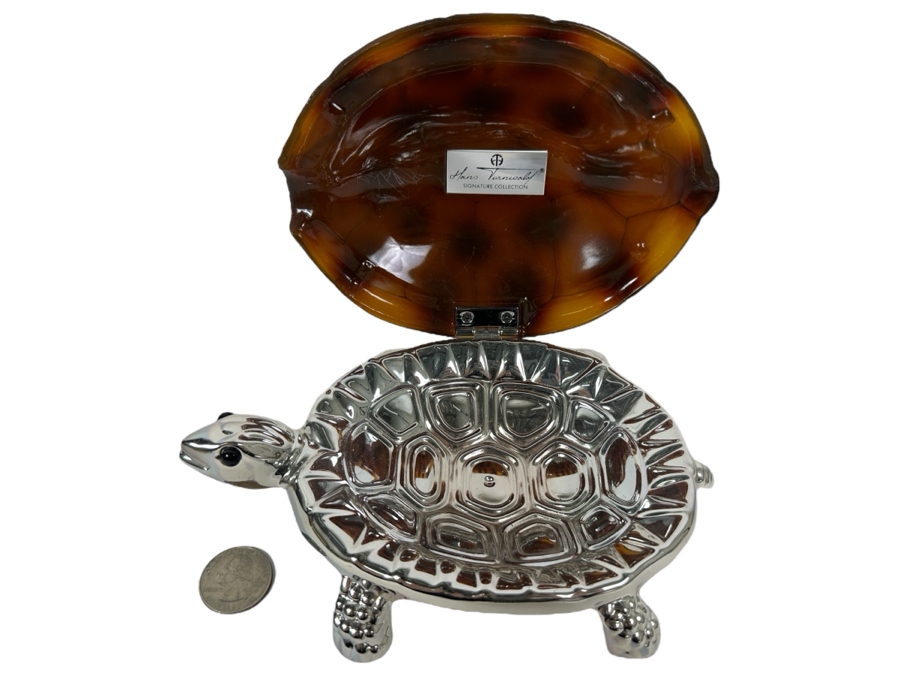 Hans Turnwald Signed Silver Plate Turtle Box 7'W [Photo 2]