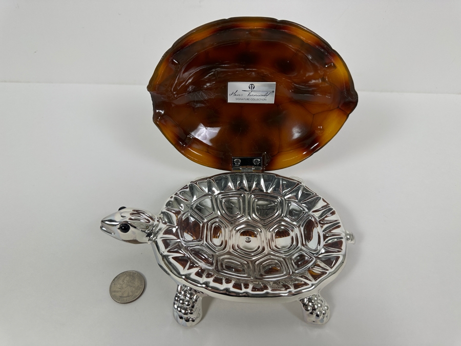 Hans Turnwald Signed Silver Plate Turtle Box 7'W [Photo 7]