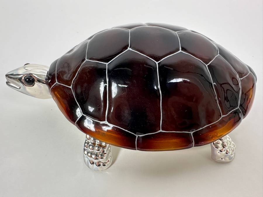 Hans Turnwald Signed Silver Plate Turtle Box 7'W [Photo 3]