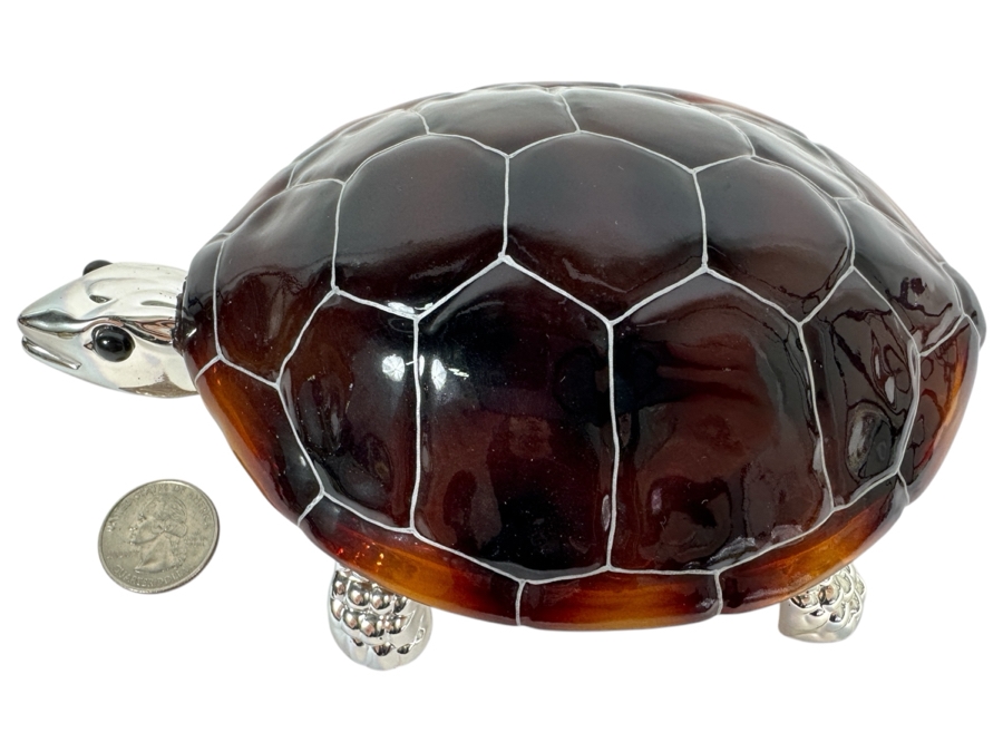 Hans Turnwald Signed Silver Plate Turtle Box 7'W [Photo 1]