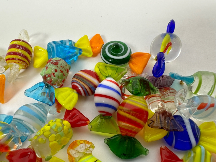 Vintage Hand Blown Art Glass Wrapped Candy Candies [Photo 5]