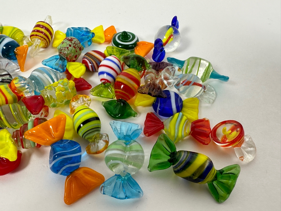 Vintage Hand Blown Art Glass Wrapped Candy Candies [Photo 4]