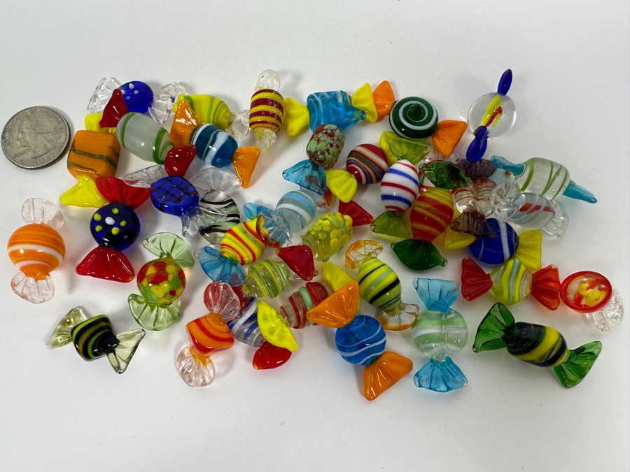 Vintage Hand Blown Art Glass Wrapped Candy Candies [Photo 2]
