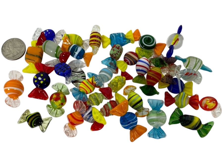 Vintage Hand Blown Art Glass Wrapped Candy Candies [Photo 1]