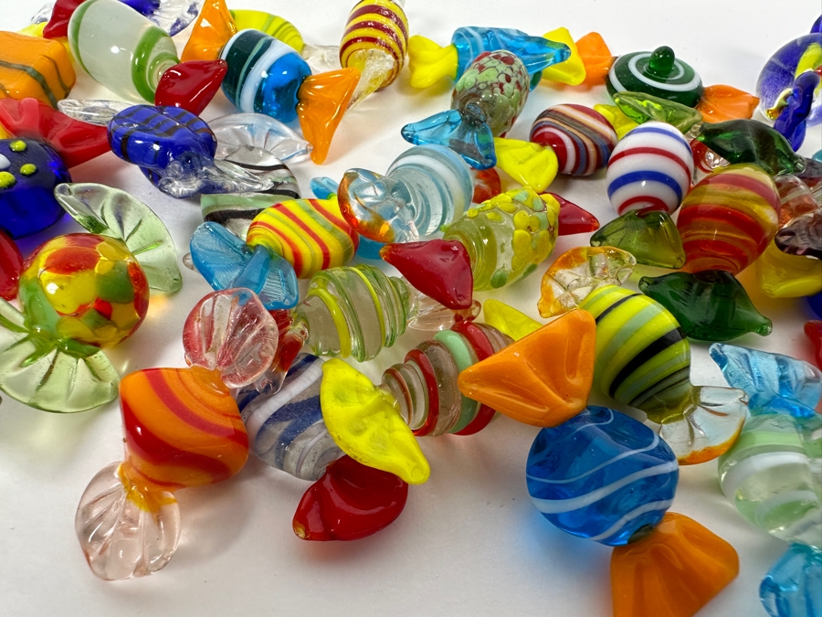 Vintage Hand Blown Art Glass Wrapped Candy Candies [Photo 3]