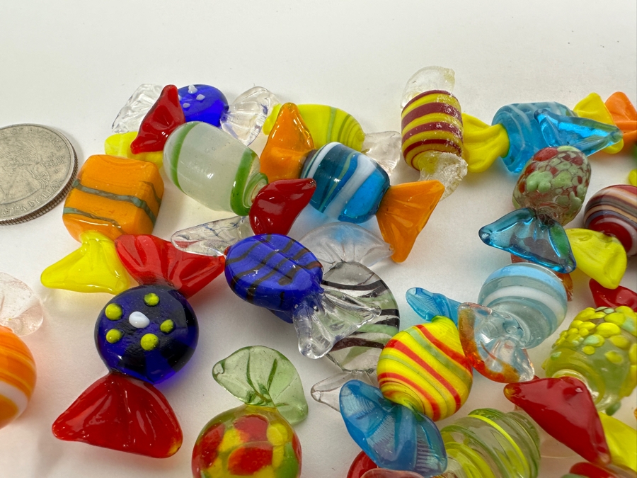 Vintage Hand Blown Art Glass Wrapped Candy Candies [Photo 6]