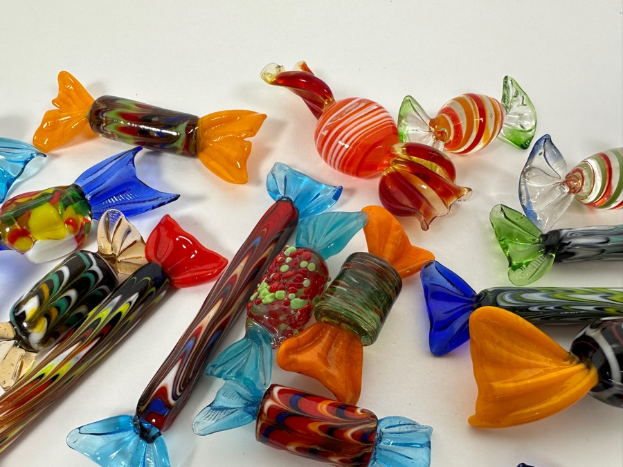 Vintage Hand Blown Art Glass Wrapped Candy Candies [Photo 4]
