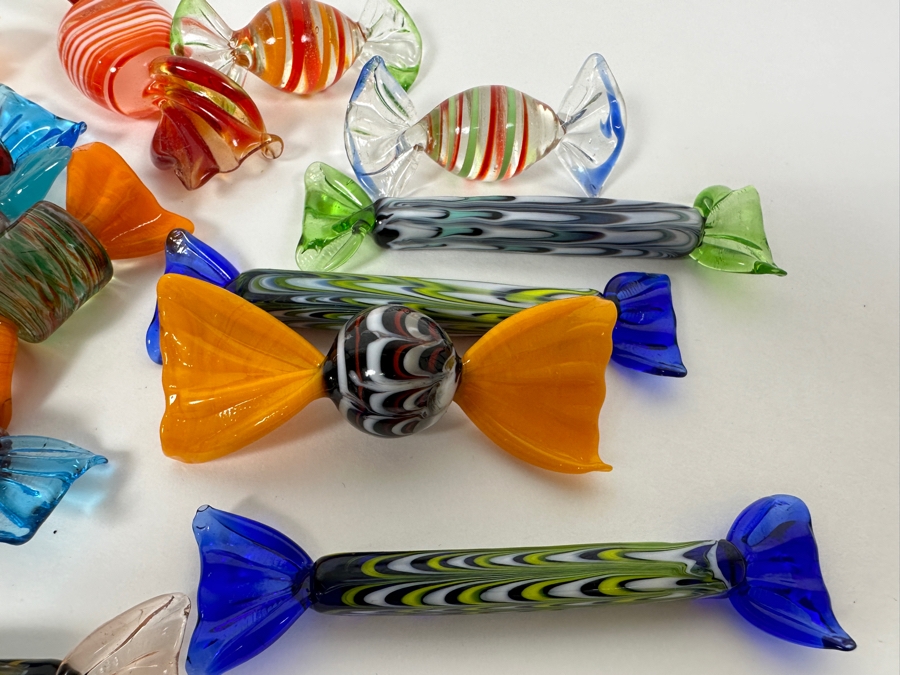 Vintage Hand Blown Art Glass Wrapped Candy Candies [Photo 3]