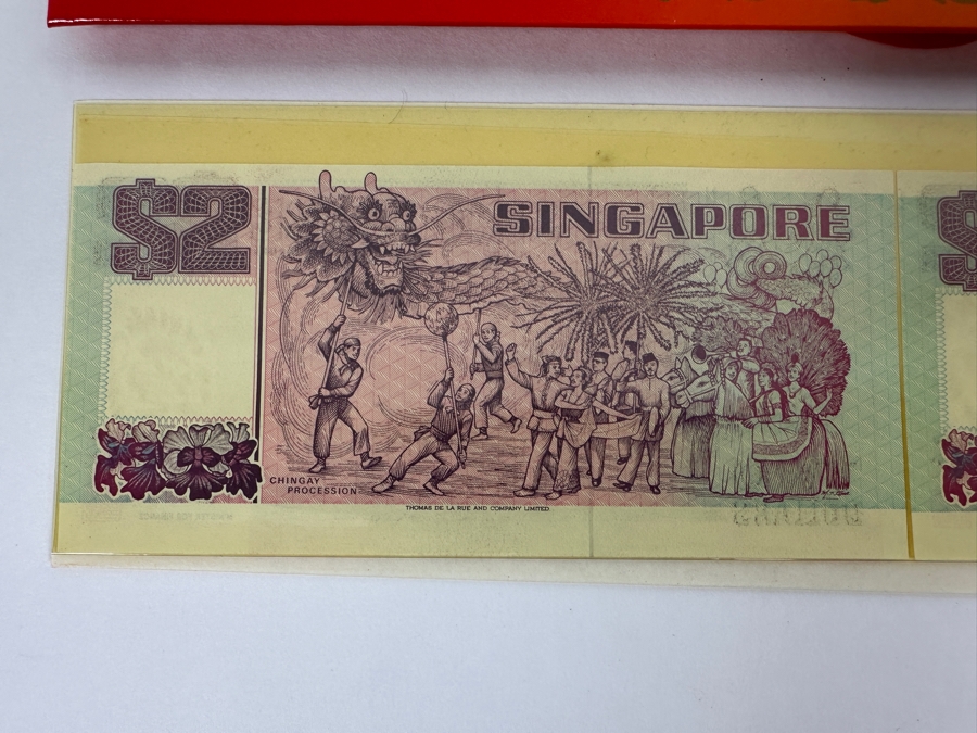 Pair Of Mint Uncirculated Singapore Two Dollars Bills [Photo 6]