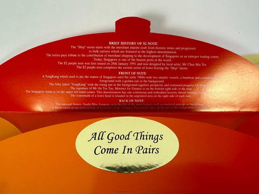 Pair Of Mint Uncirculated Singapore Two Dollars Bills [Photo 8]