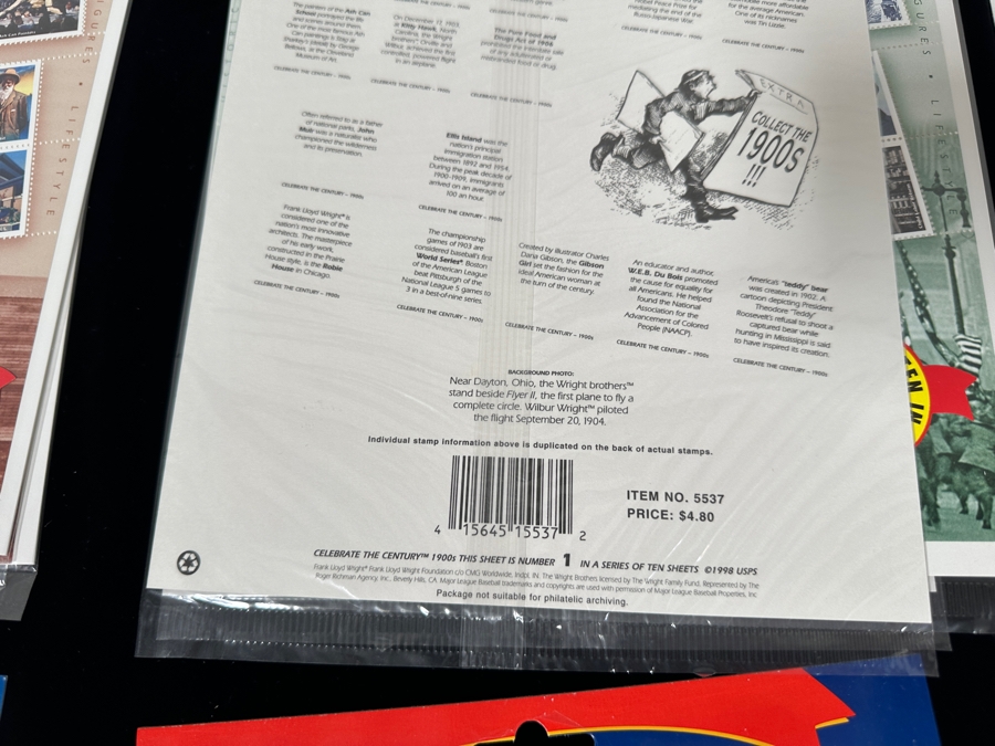 Large Collection Of United States Sealed Mint Postage Stamps Celebrate The Century From 1900-1990 Duplicates Of Each See Photos Postage Stamp Value Over $100+ [Photo 16]