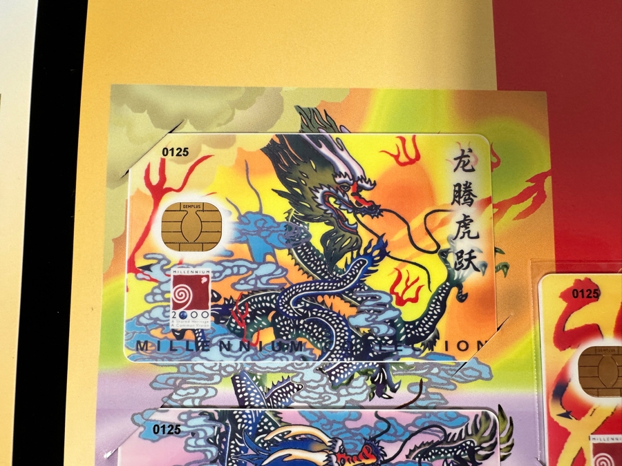 (2) Rare Vintage Chinese Millennium 2000 Collection Dragon Series Cash Cards Set Limited To 1,999 Sets [Photo 8]