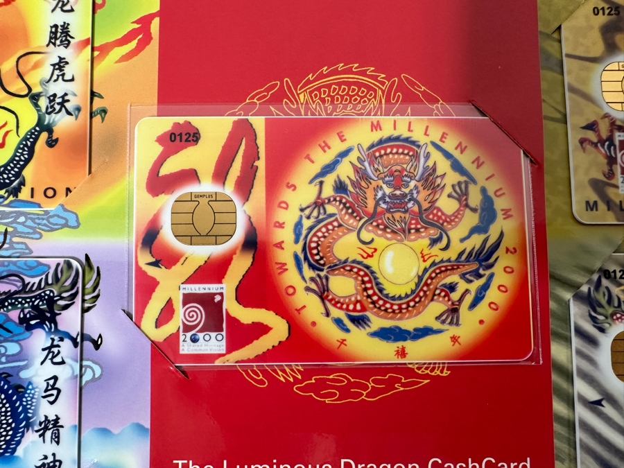 (2) Rare Vintage Chinese Millennium 2000 Collection Dragon Series Cash Cards Set Limited To 1,999 Sets [Photo 9]