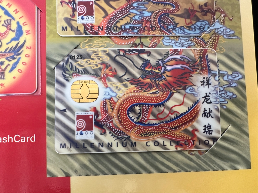 (2) Rare Vintage Chinese Millennium 2000 Collection Dragon Series Cash Cards Set Limited To 1,999 Sets [Photo 11]