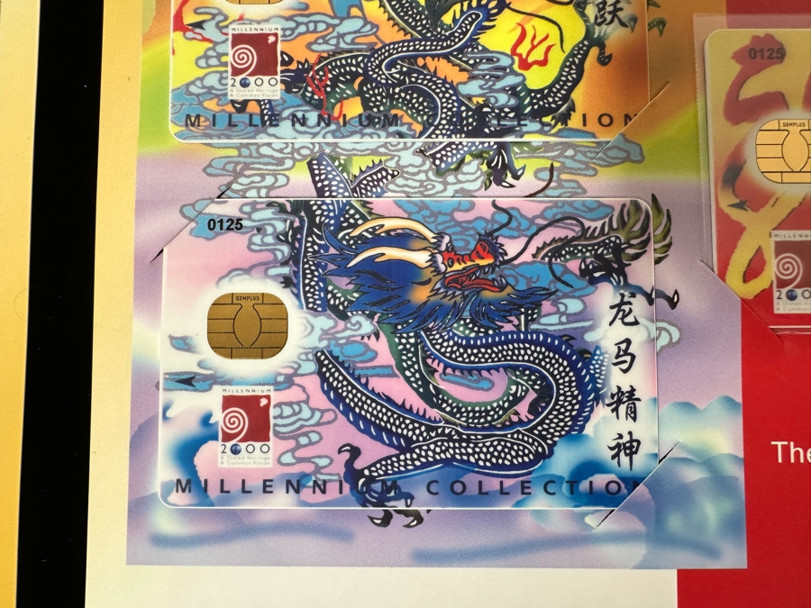 (2) Rare Vintage Chinese Millennium 2000 Collection Dragon Series Cash Cards Set Limited To 1,999 Sets [Photo 7]