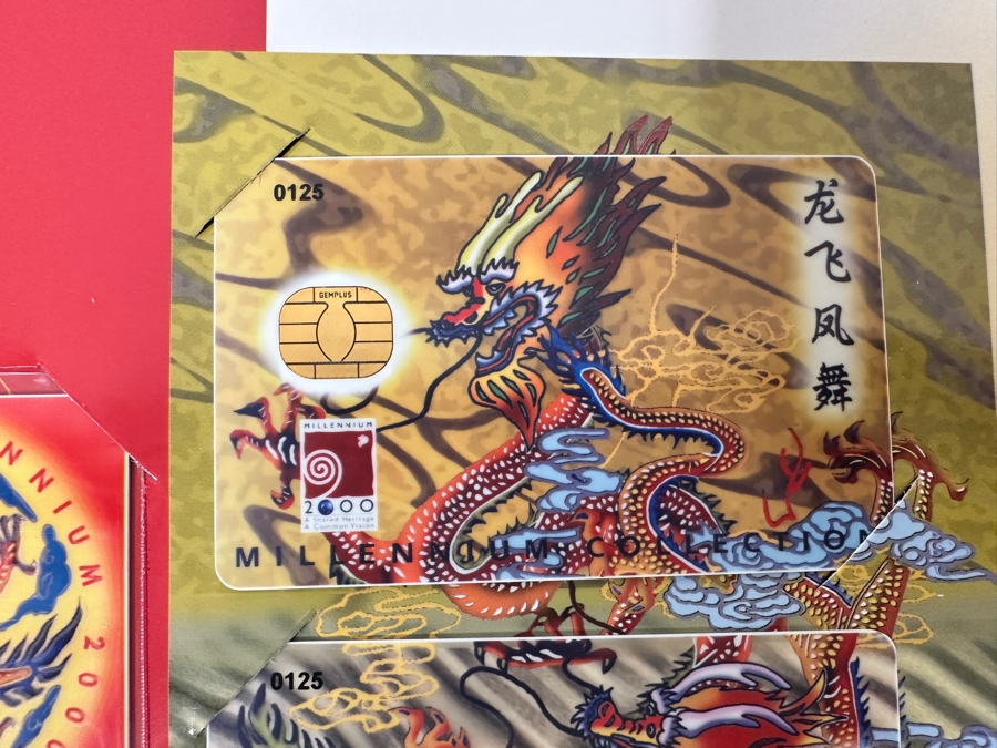 (2) Rare Vintage Chinese Millennium 2000 Collection Dragon Series Cash Cards Set Limited To 1,999 Sets [Photo 10]
