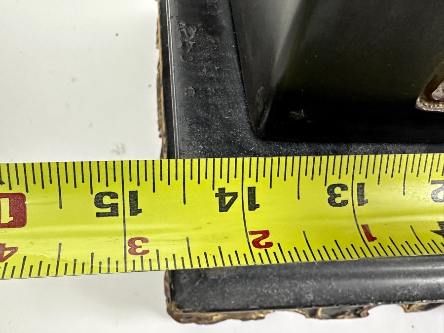 Impressive Vintage Chinese Gilt & Lacquered Relief Carved Wooden Stand Altar Offering Box Signed Underneath Lid 14.5W X 9D X 9.75H [Photo 25]