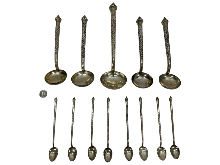.800 Silver Spoons and Ladles 475g (80% Silver - Silver Melt Value $401)