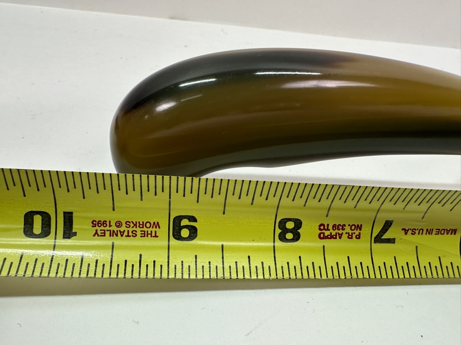 Vintage Malaysian Mohd Salleh & Sons 1260B .800 Silver Serving Spoon and Fork with Horn Handles 259g 9.5'L (80% Silver) [Photo 11]