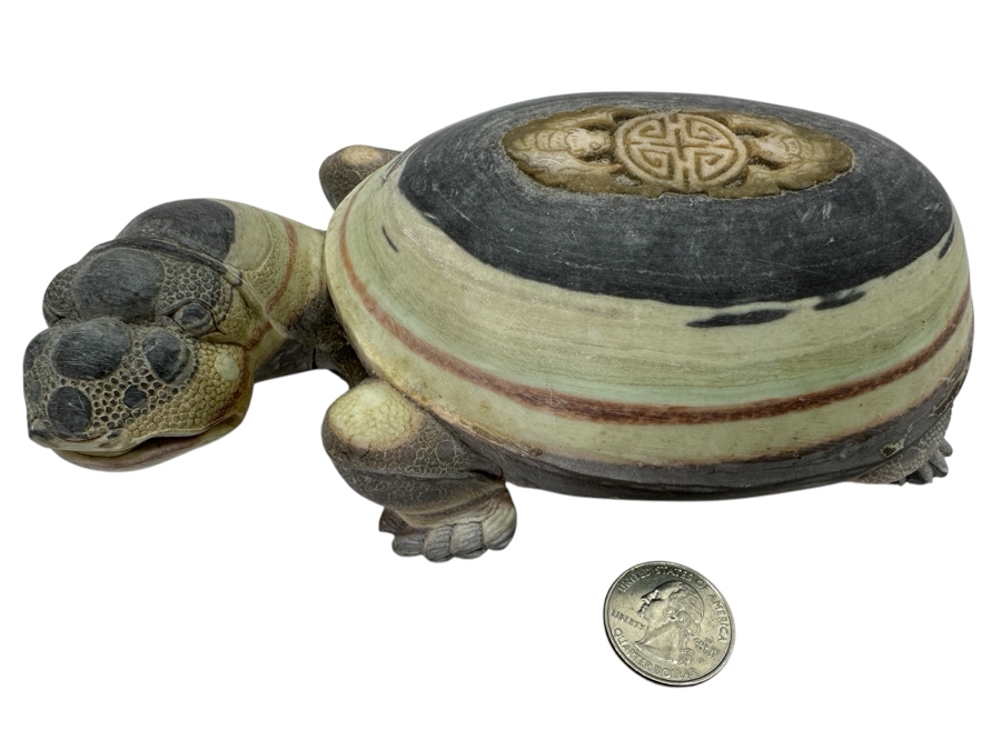 Stunning Hand Carved Chinese Stone Turtle 1,366g