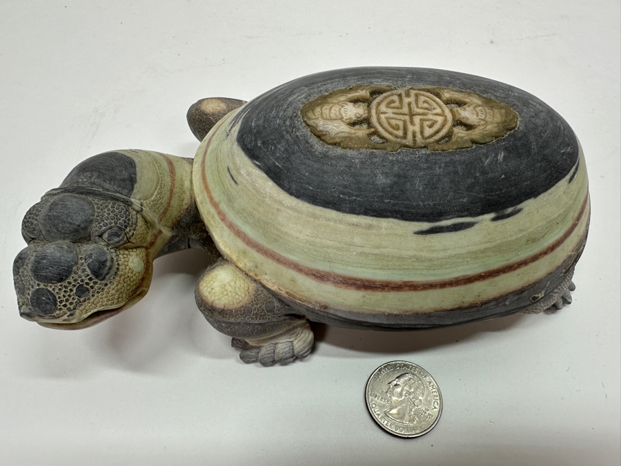 Stunning Hand Carved Chinese Stone Turtle 1,366g [Photo 3]