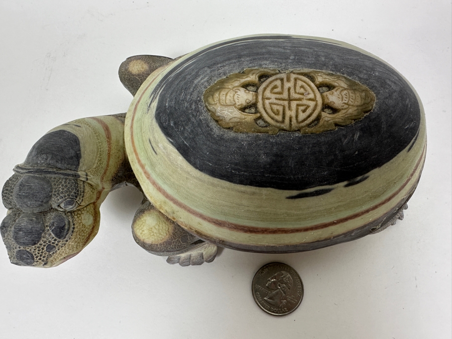 Stunning Hand Carved Chinese Stone Turtle 1,366g [Photo 7]