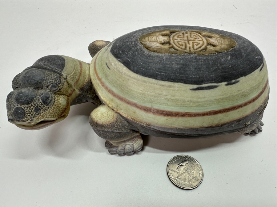 Stunning Hand Carved Chinese Stone Turtle 1,366g [Photo 2]