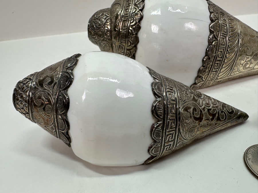 Set of (3) Tibetan Silver Shells 572g [Photo 3]