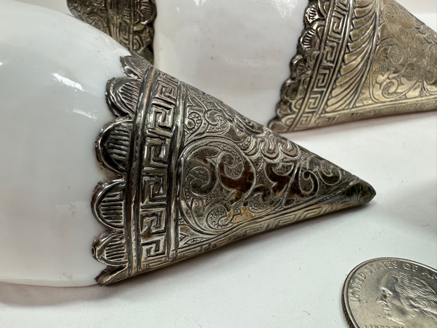 Set of (3) Tibetan Silver Shells 572g [Photo 5]