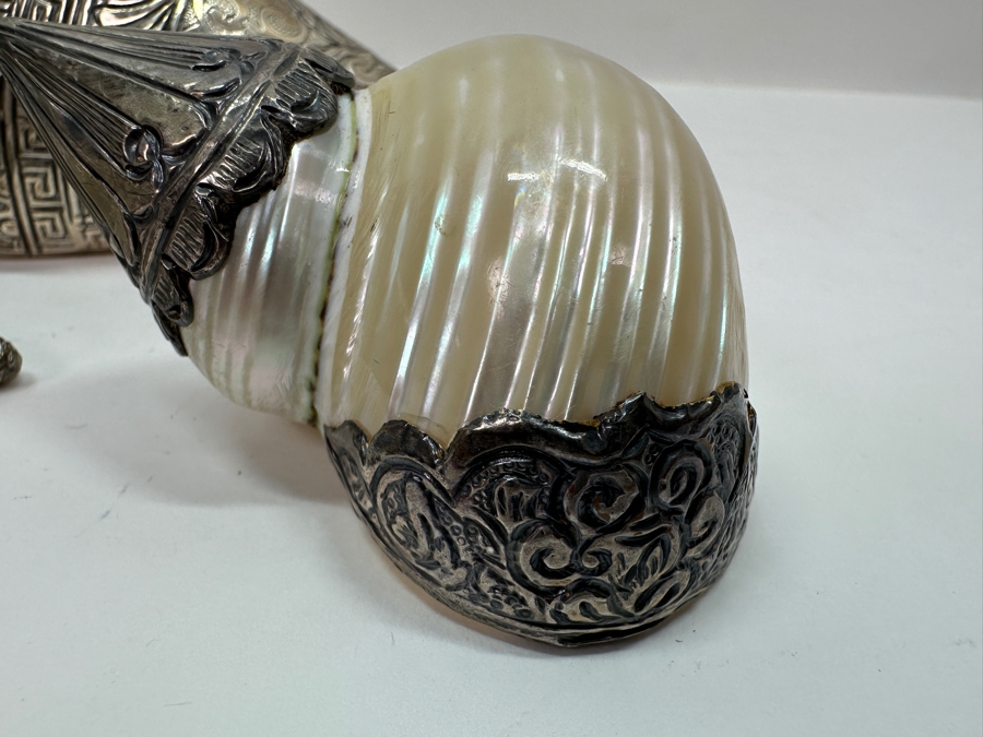 Set of (3) Tibetan Silver Shells 572g [Photo 10]