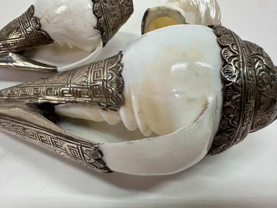 Set of (3) Tibetan Silver Shells 572g [Photo 12]