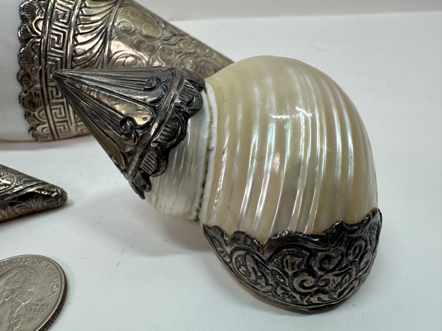 Set of (3) Tibetan Silver Shells 572g [Photo 9]