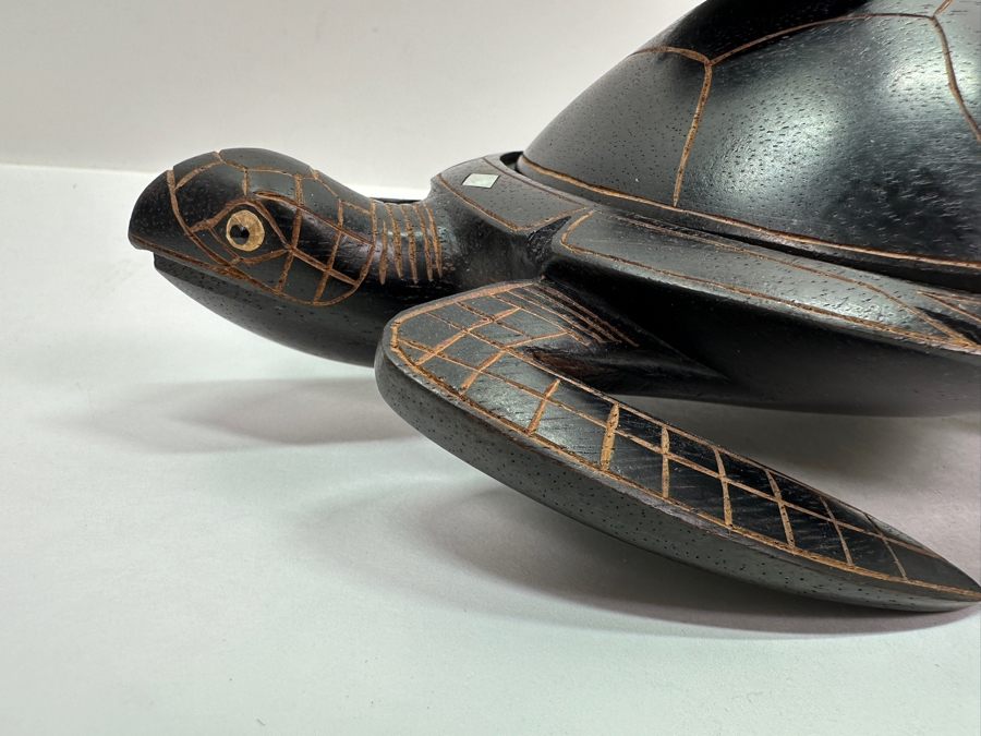 Vintage Hand Carved Wooden Turtle on Turtle Sculpture 8'W x 4'H [Photo 4]