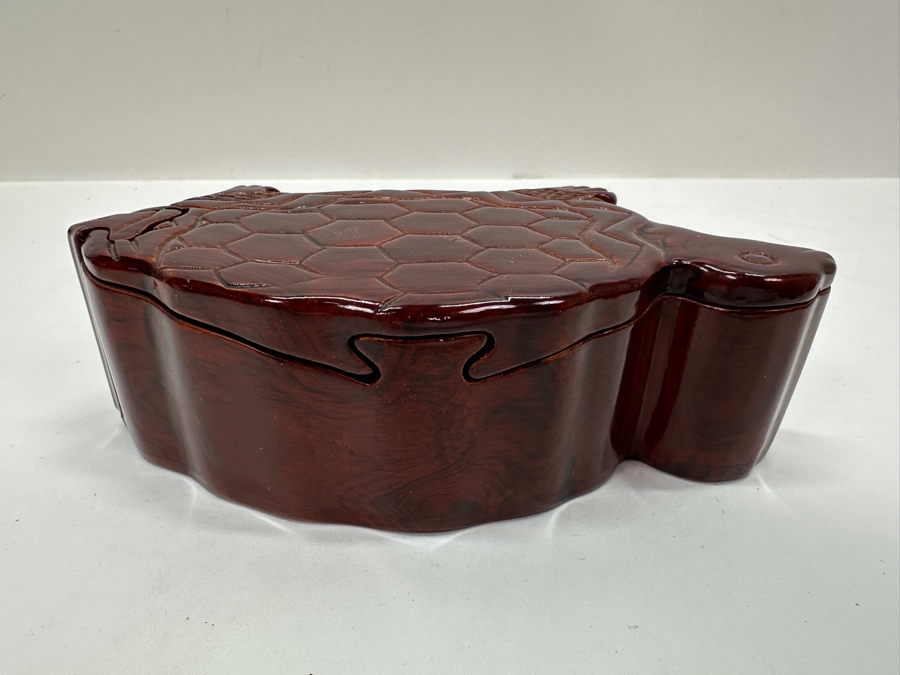 Hand Carved Wooden Lacquered Turtle Puzzle Box 6'W x 3'D x 2'H [Photo 5]