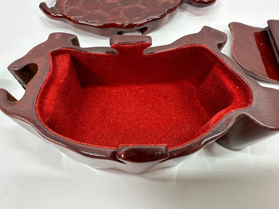 Hand Carved Wooden Lacquered Turtle Puzzle Box 6'W x 3'D x 2'H [Photo 9]