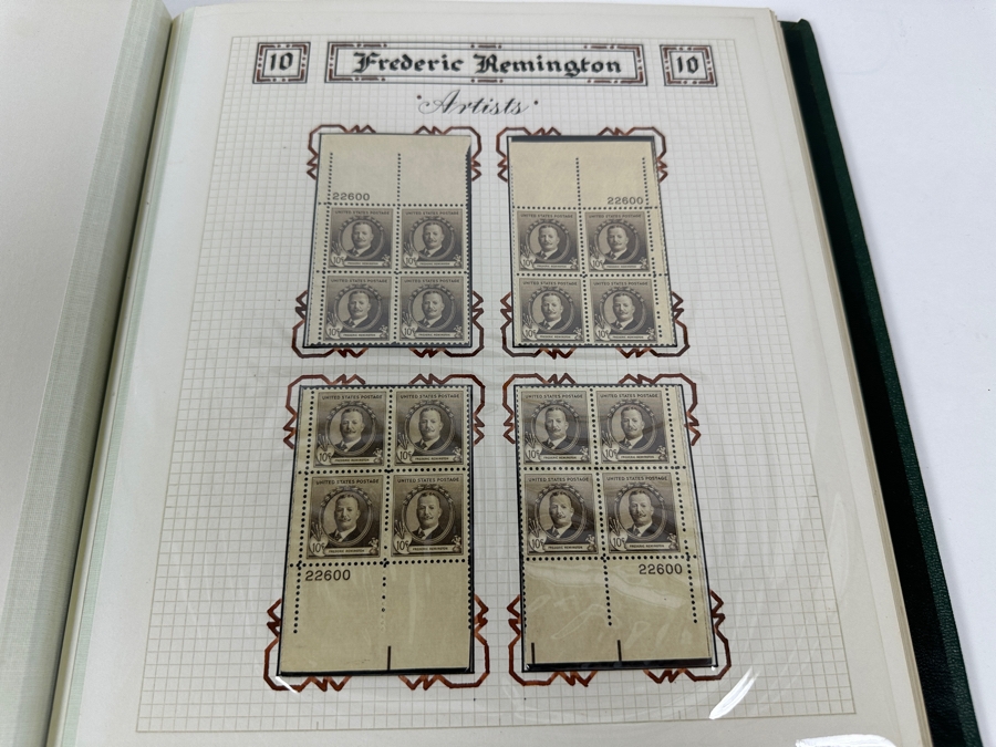 Just Added - Vintage 1940 Rare Collection Of US Mint 10 Cent Postage Stamps Of Famous Americans Series: 30 Sets Each With Four Blocks Of Four 10-Cent Stamps: 480 Total Mint Stamps - See Photos - Estimate $1,900 [Photo 23]