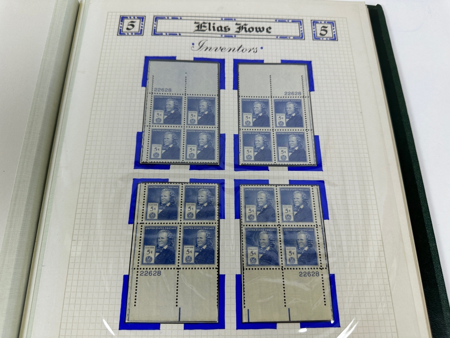 Just Added - Vintage 1940 Rare Collection Of US Mint 10 Cent Postage Stamps Of Famous Americans Series: 30 Sets Each With Four Blocks Of Four 10-Cent Stamps: 480 Total Mint Stamps - See Photos - Estimate $1,900 [Photo 27]