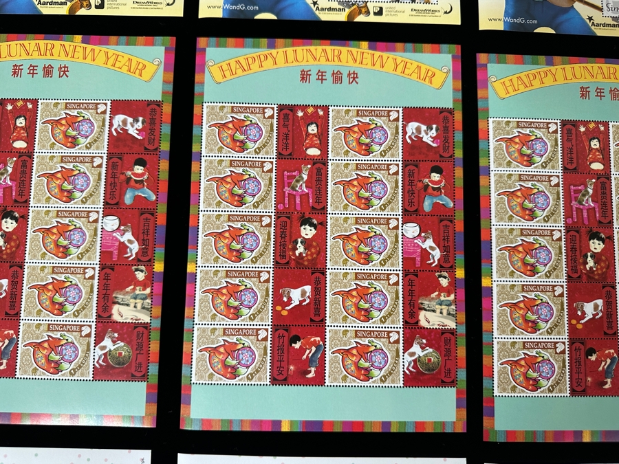 Just Added - Singapore Mint Postage Stamp Sheets 18 Sheets: Wallace & Gromit, Happy Lunar New Year & Thinking Of You [Photo 5]