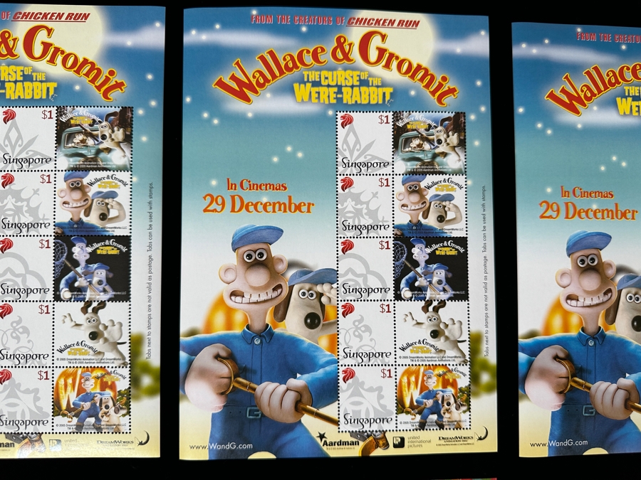 Just Added - Singapore Mint Postage Stamp Sheets 18 Sheets: Wallace & Gromit, Happy Lunar New Year & Thinking Of You [Photo 2]