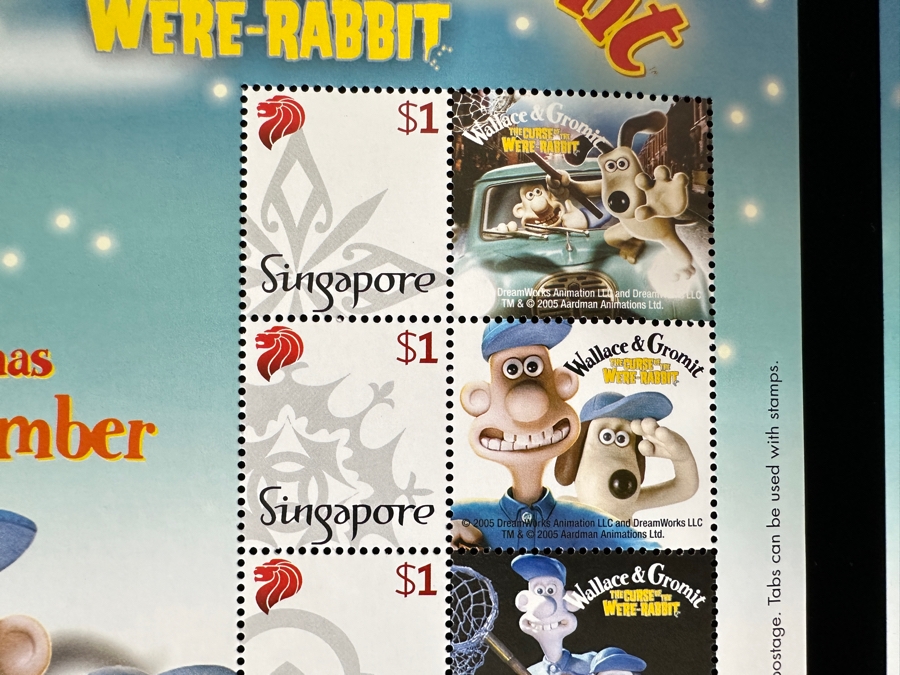 Just Added - Singapore Mint Postage Stamp Sheets 18 Sheets: Wallace & Gromit, Happy Lunar New Year & Thinking Of You [Photo 3]