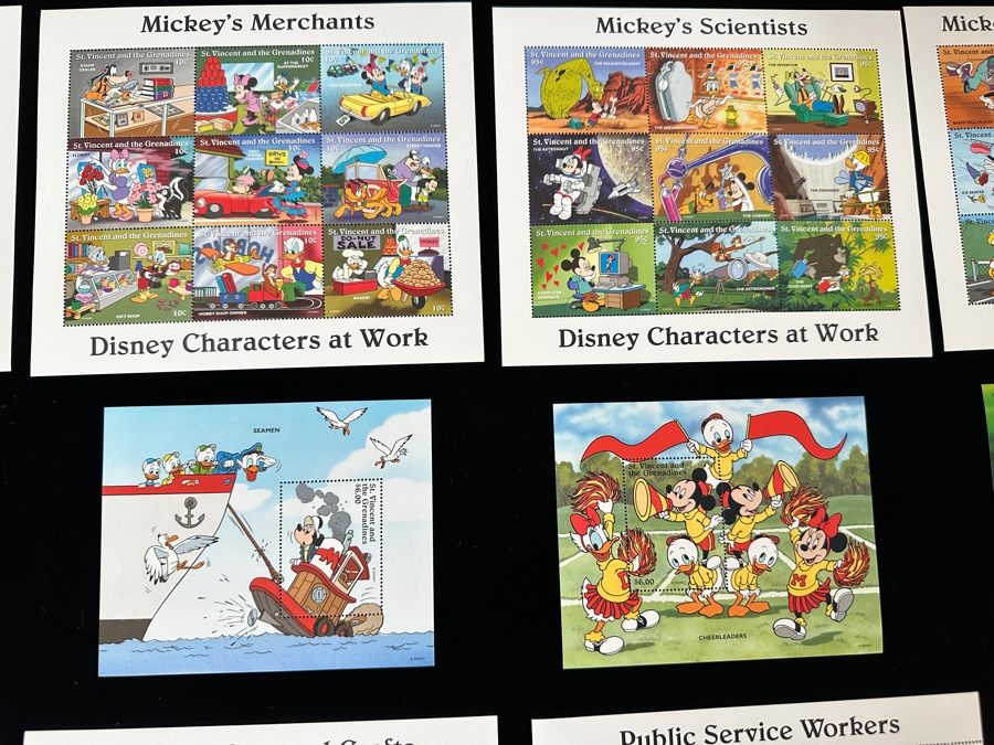 Mint Walt Disney Postage Stamps Disney Characters At Work From St. Vincent, Grenada Grenadines & Guyana [Photo 3]