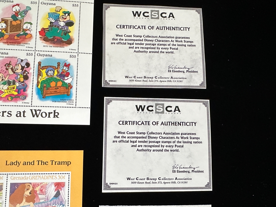 Mint Walt Disney Postage Stamps Disney Characters At Work From St. Vincent, Grenada Grenadines & Guyana [Photo 16]