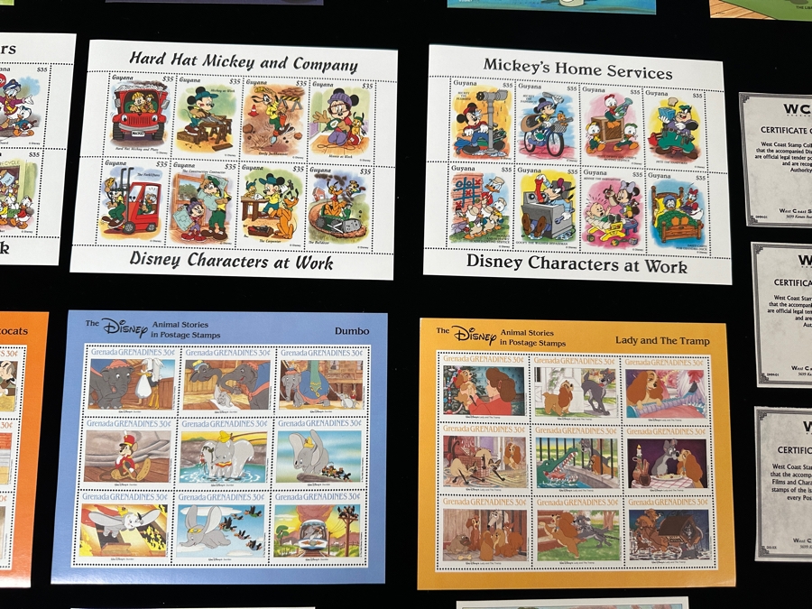 Mint Walt Disney Postage Stamps Disney Characters At Work From St. Vincent, Grenada Grenadines & Guyana [Photo 8]
