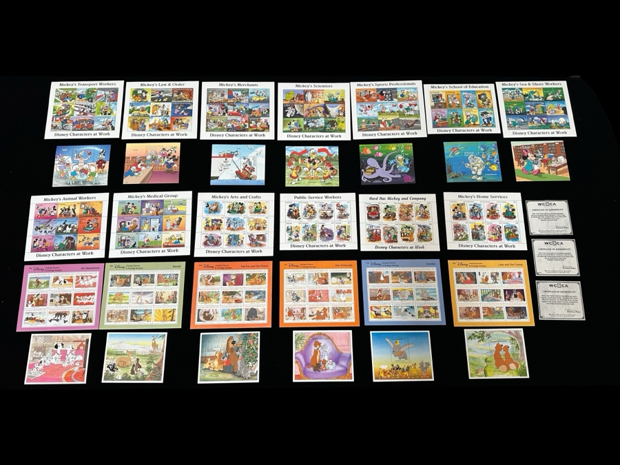 Mint Walt Disney Postage Stamps Disney Characters At Work From St. Vincent, Grenada Grenadines & Guyana [Photo 1]