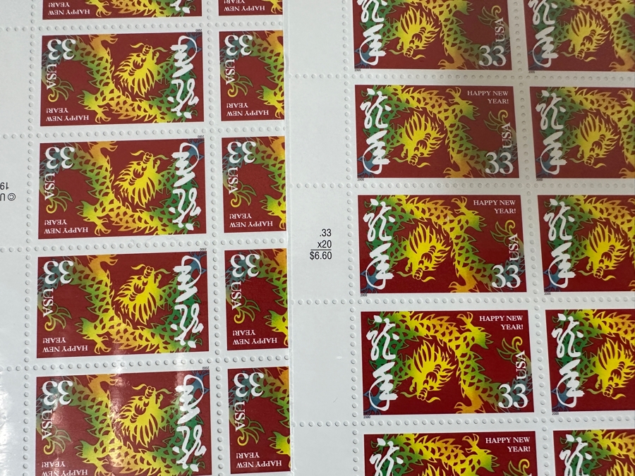Just Added - United States Mint Postage Stamps Celebrating The Chinese New Year 22 Sheets / 440 Stamps $150+ Postage Value [Photo 23]