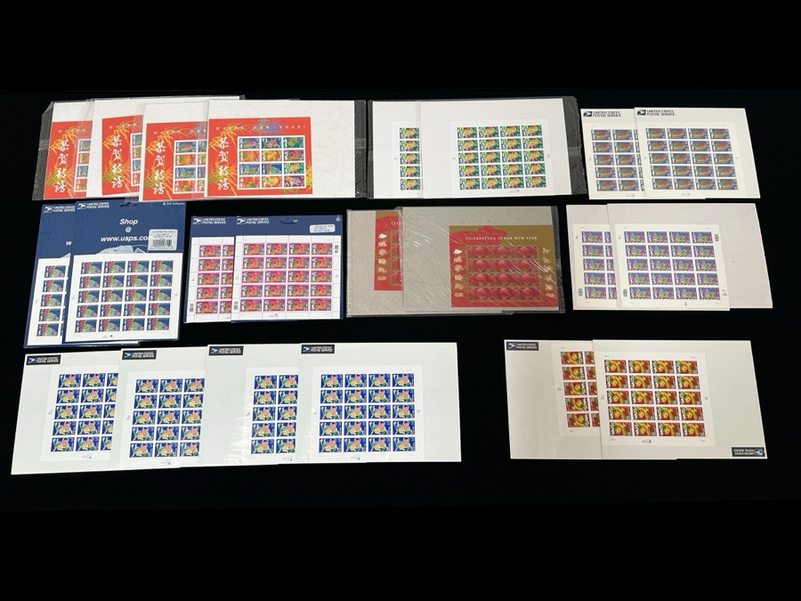 Just Added - United States Mint Postage Stamps Celebrating The Chinese New Year 22 Sheets / 440 Stamps $150+ Postage Value [Photo 1]
