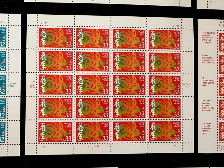 Just Added - United States Mint Postage Stamps Celebrating The Chinese New Year 14 Sheets / 280 Stamps $87.80 Postage Value [Photo 6]