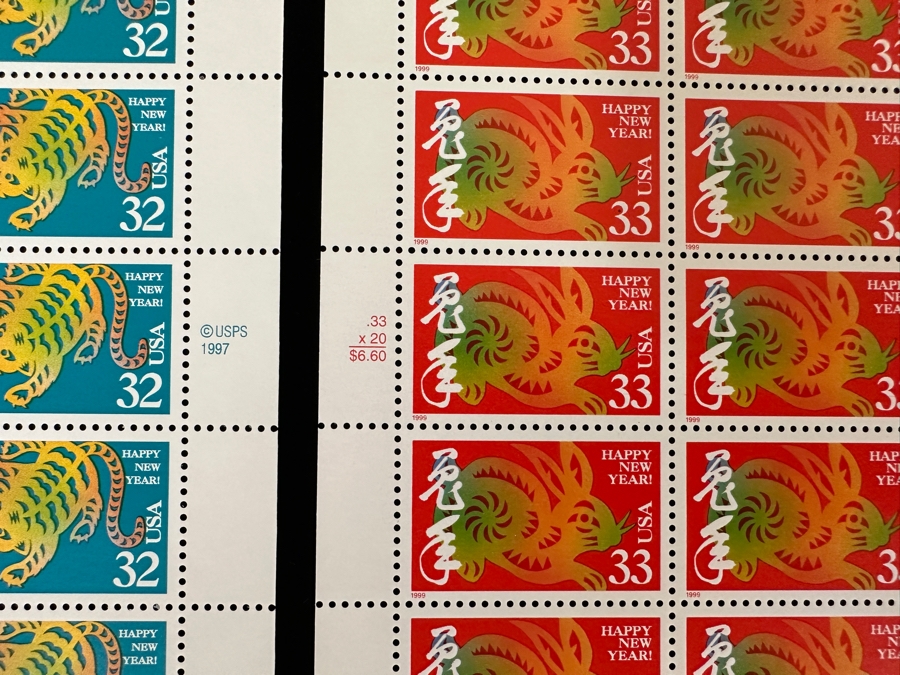 Just Added - United States Mint Postage Stamps Celebrating The Chinese New Year 14 Sheets / 280 Stamps $87.80 Postage Value [Photo 7]